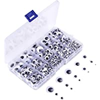 KUUQA Autoadhesivo Ojos Adhesivos Ojos Móviles Manualidades Ojos para Muñecos Redondo 1220 Piezas